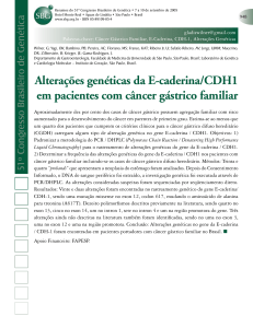 Alterações genéticas da E-caderina/CDH1 em pacientes com
