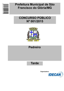 Pedreiro CONCURSO PÚBLICO Nº 001/2015 Prefeitura Municipal