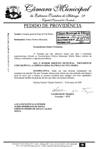 PEDIDO DE PROVIDENCIA - Câmara Municipal de Ibitinga