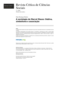 A sociologia de Marcel Mauss: Dádiva, simbolismo e associação