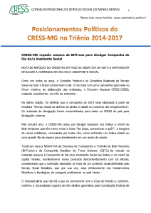 foi produzido um relatório que você confere aqui - cress-mg