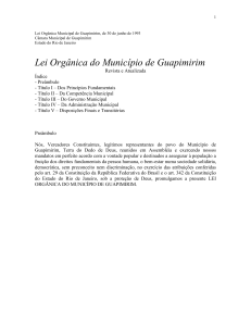 Lei Orgânica Municípal de Guapimirim de 30 de junho de 1993