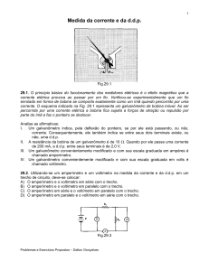 Medida da corrente e da ddp