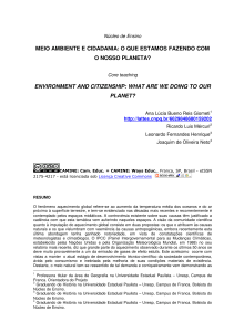 MEIO AMBIENTE E CIDADANIA: O QUE ESTAMOS FAZENDO COM