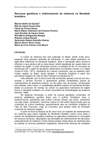 Recursos genéticos e melhoramento de melancia no Nordeste