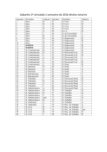 Gabarito 1º simulado 1 semestre de 2016 direito noturno