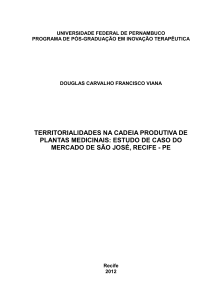 TERRITORIALIDADES NA CADEIA PRODUTIVA DE PLANTAS