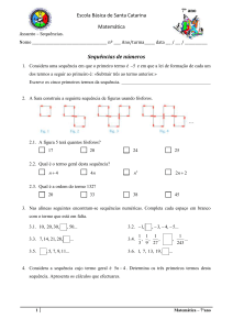 Ficha Sequências - Matemática Maluca