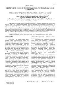 germinação de sementes de marmelo: temperatura, luz e salinidade