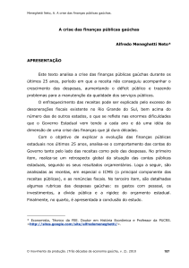 A crise das finanças públicas gaúchas - FEE