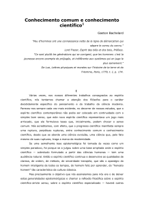 Conhecimento comum e conhecimento científico