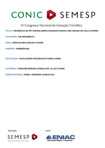 TÍTULO: INCIDÊNCIA DE HPV EM MULHERES DIAGNOSTICADAS