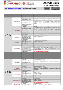 Agenda Diária 2º A 2º B