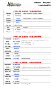 TAREFAS MATUTINO dia 8 de abril