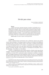 Dividir para reinar / Teresa Vaz Martins. Sociologia