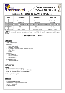 Conteúdo dos Testes 2º Bim