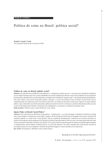 Política de cotas no Brasil: política social?