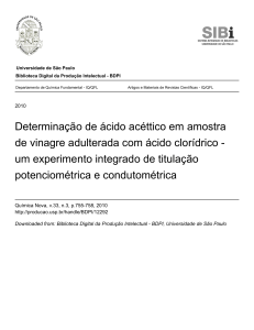 Determinação de ácido acéttico em amostra de vinagre