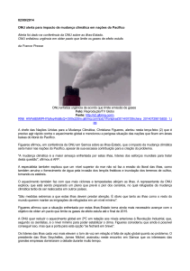 02/09/2014 ONU alerta para impacto de mudança climática