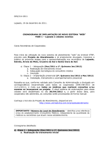 DIR/214-2011 Lajeado, 19 de dezembro de 2011. CRONOGRAMA