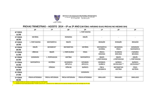 PROVAS TRIMESTRAIS – AGOSTO 2014 – 6º ao 3º ANO