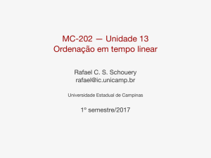 MC-202 — Unidade 13 Ordenação em tempo linear - IC