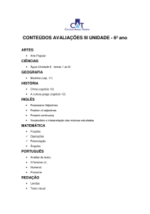 CONTEÚDOS AVALIAÇÕES III UNIDADE