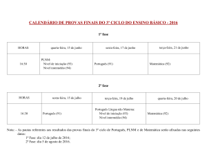 calendário de exames na epm - Escola Portuguesa de Macau