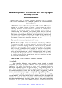 O ensino de gramática na escola: uma nova embalagem para