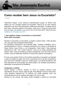 Como receber bem Jesus na Eucaristia?