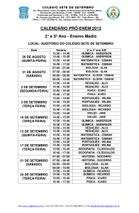 CALENDÁRIO PRÓ-ENEM 2013 2° e 3º Ano