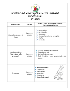 roteiro de avaliações da iiª unidade