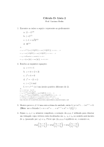 Cálculo D- Lista 2 - MTM