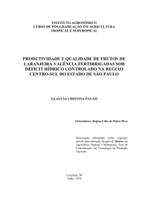 produtividade e qualidade de frutos de laranjeira valência