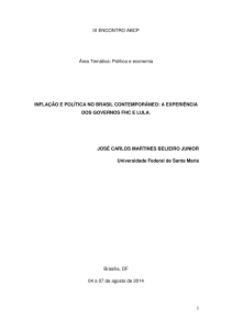 Política e economia INFLAÇÃO E POLÍTICA NO BRASIL