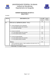 Departamento de Geografia - Concursos