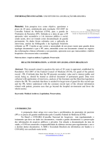 111 INFORMAÇÕES EM SAÚDE - Portal de Periódicos Eletrônicos