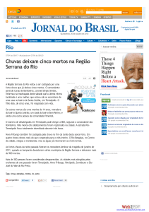 Jornal do Brasil - Rio - Chuvas deixam cinco mortos na Região