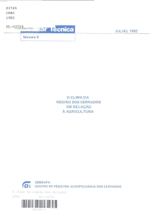 O Clima da Região dos Cerrados em Relação à Agricultura.