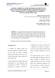 análise ambiental por geoprocessamento em áreas com