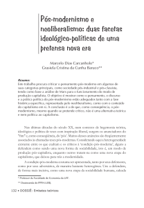 Pós-modernismo e neoliberalismo: duas facetas - PUC-SP