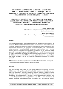 os estudos agrários no âmbito da geografia oficial brasileira