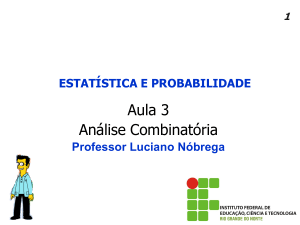 Análise Combinatória - Professor Luciano Nóbrega