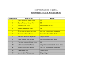 OLIMPÍADA PIAUIENSE DE QUÍMICA RESULTADO DA OPQ