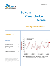 Boletim Climatológico mensal - Julho 2015