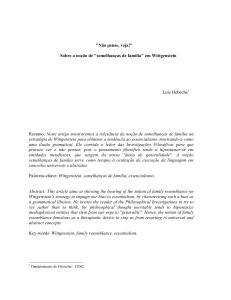 "Não pense, veja!" Sobre a noção de "semelhanças de família" em