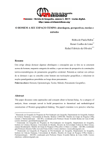 O HOMEM A SEU ESPAÇO-TEMPO: abordagens, perspectivas