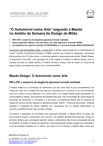 “O Automóvel como Arte” segundo a Mazda no