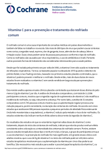 Vitamina C para a prevenção e tratamento do resfriado comum