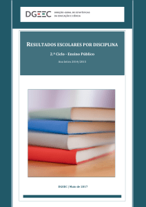 Resultados escolares por disciplina, 2.º Ciclo